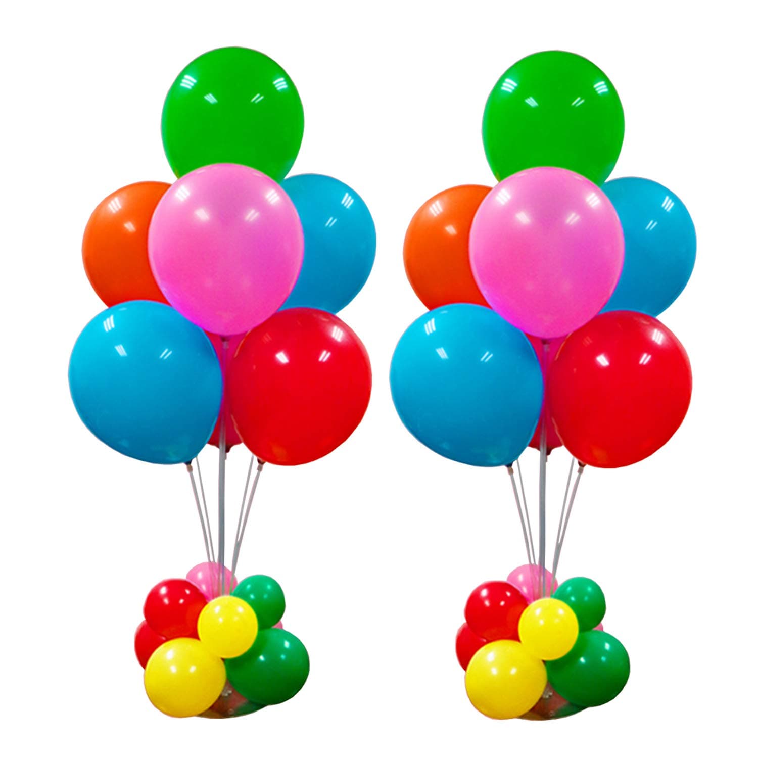 Kwayi Table Balloon Stand 38” Height 2 Sets with Balloons, 30pcs Latex Balloons Decoration for Dinner Party / Wedding / Office / Home