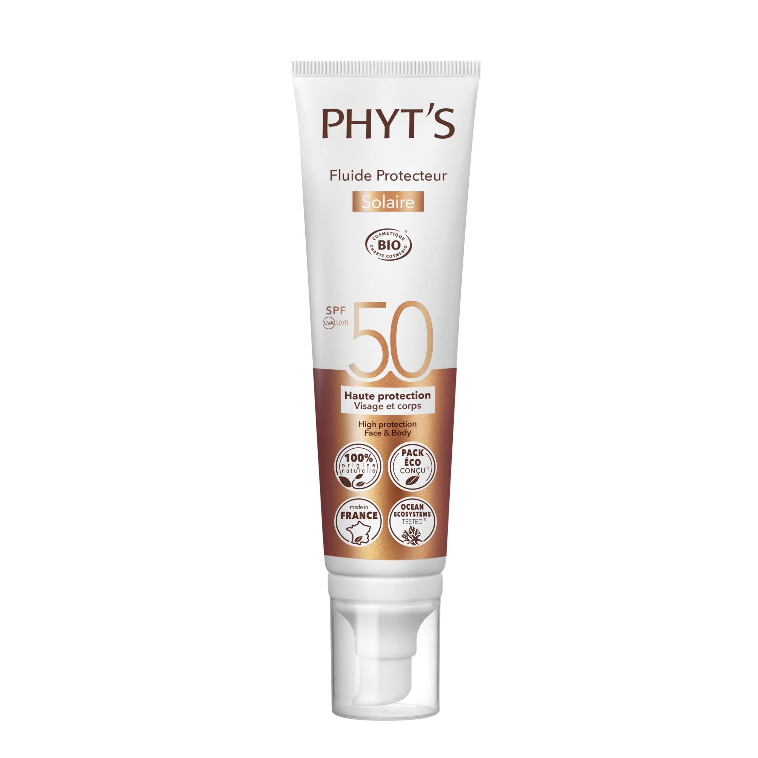 - Phyts Sun Protective Fluid SPF 50 - Mineral Sunscreen for Face with Vitamin E and Shea Butter - Coconut Vanilla Scent - Non-Sticky Texture - 3.3 oz