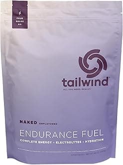 Tailwind Nutrition Endurance Fuel, Sports Drink Powder Mix with Electrolytes, Non-GMO, Free of Soy, Dairy, and Gluten, Vegan Friendly, Naked Unflavored, 50 Servings