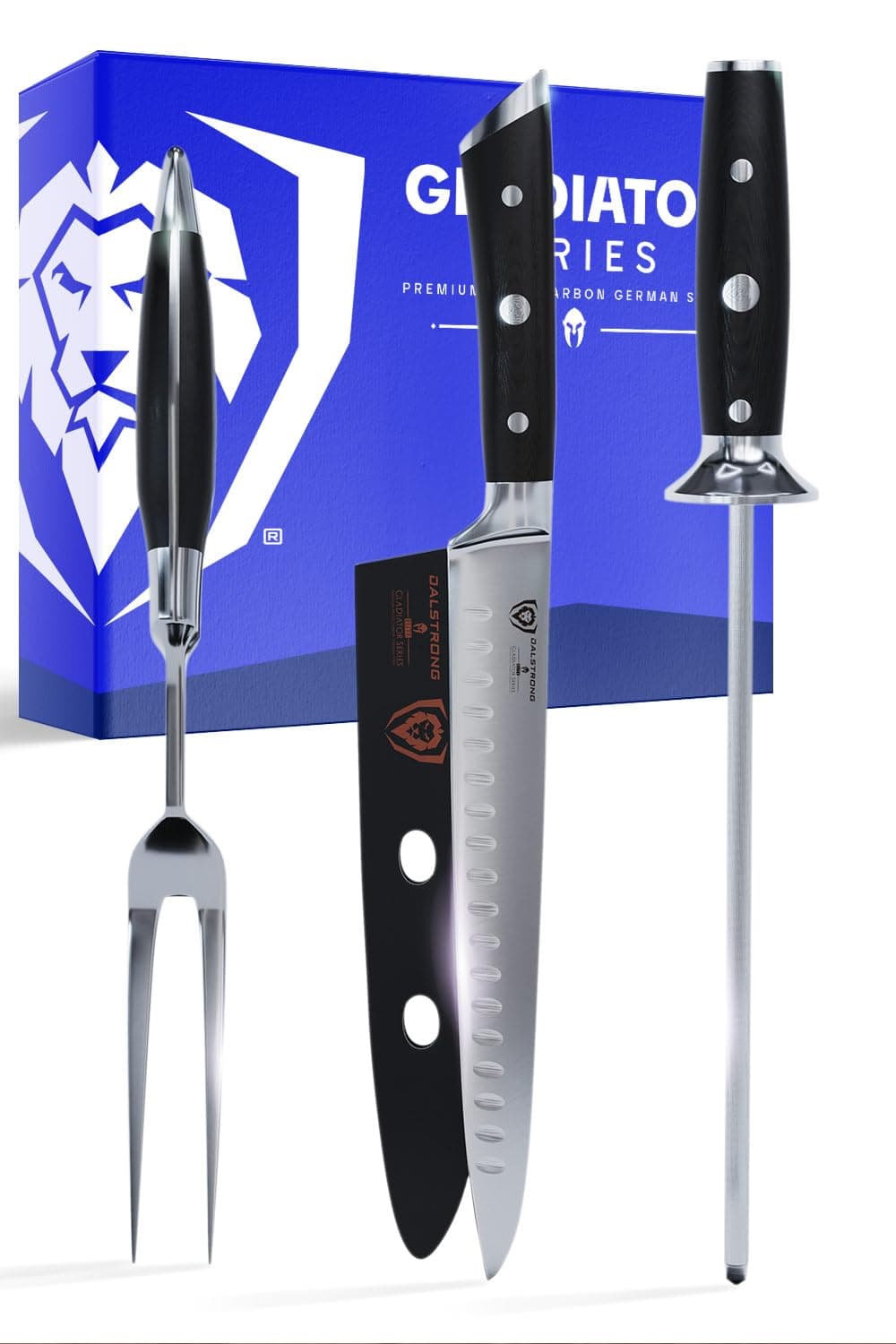 Dalstrong Slicing Brisket Knife Set Meat Fork - High-Carbon German Steel - G10 Handle - Sheath - Knife Set - Gladiator Series Butcher Knife -Carving Knife - Slicer Boning Knife for Meat Cutting - NSF