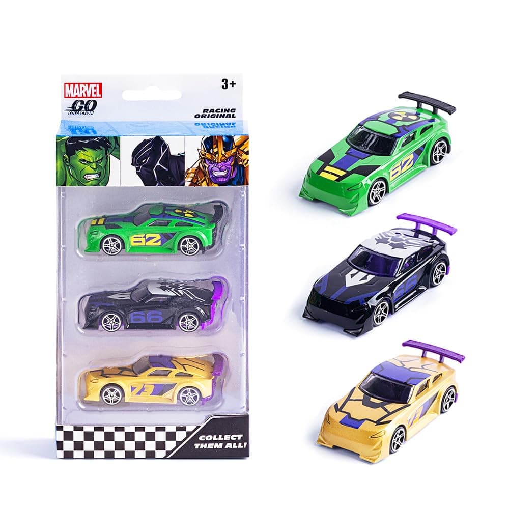 - Go Collection | Battle SUV 3-Pack| Hulk, Black Panther and Thanos | 1:64 Diecast Toy Cars | Ages 3 and Up | Collect Them All