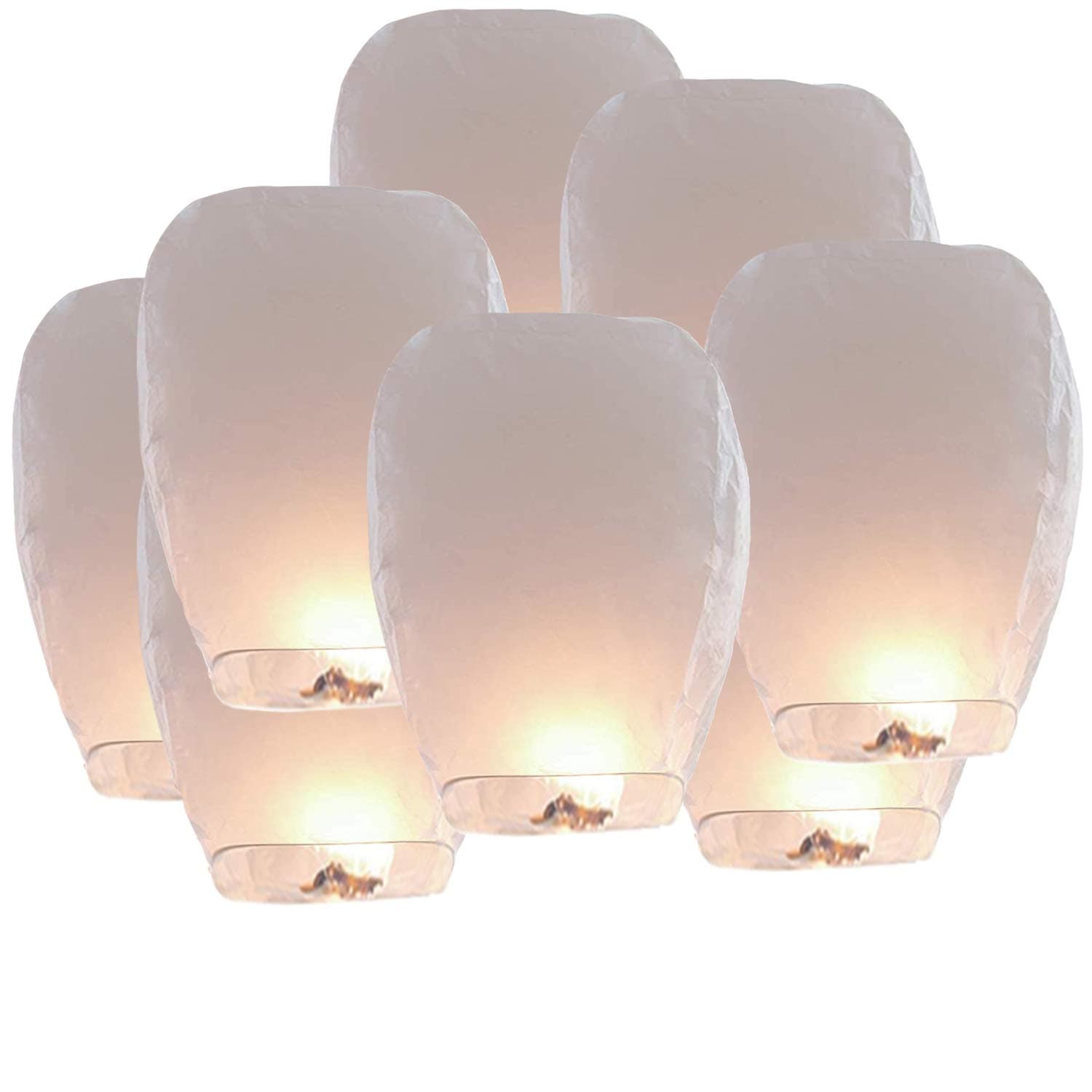 NewthinkingSky Lanterns, Flying Lanterns - Eco Friendly with 100% Biodegradable Wire-Free Fire Resistant, Sky Romantic Paper Lantern for Weddings, Parties and Festivals (Oval)