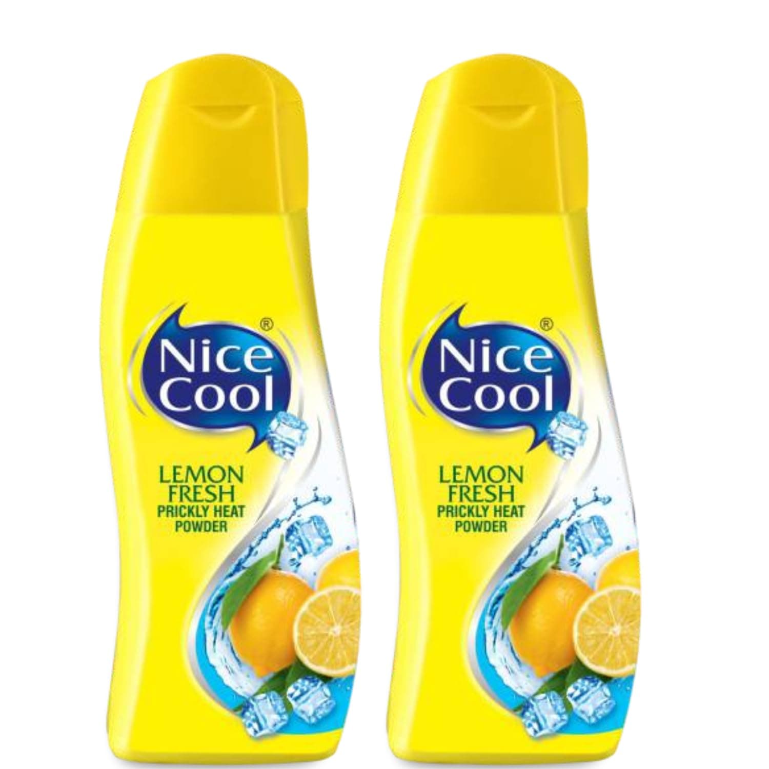 NICE COOL LEMON FRESH POWDER COMBO (100GM X 2) - Refreshing |INSTANT ICY COOLING | Summer Body| Expert Skin Solution | Absorbs Moisture & Prevents Odor | Get Relief from Skin Problems, Germ Expert
