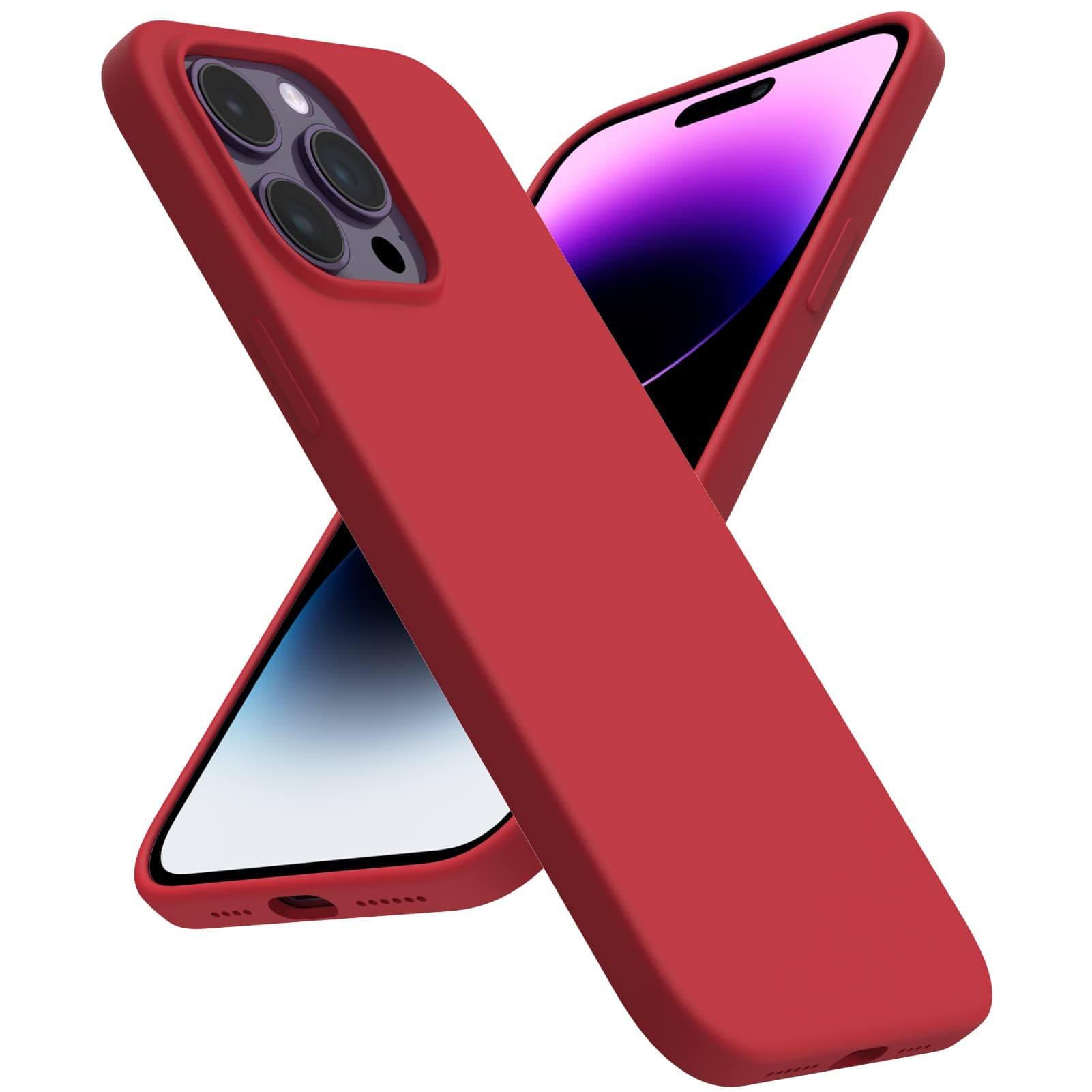 ACRONIX Compatible with iPhone 14 Pro Max Case 6.7", Silky-Soft Touch Liquid Silicone Case Shockproof Rubber Case Full Body Protection Cover for iPhone 14 Pro Max-Red
