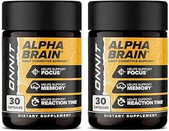 Alpha Brain Nootropic Capsules for Men & Women, IGEN Non-GMO Tested Memory, Focus & Mental Clarity Support with L-Theanine and Vitamin B6, 30 Count Each, 2 Pack (60 Capsules)