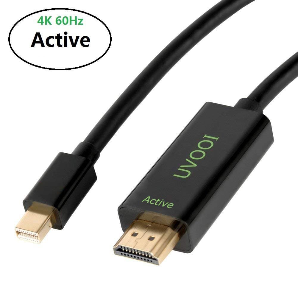 UVOOI Active Mini DisplayPort to HDMI 2.0 Adapter Cable 10 Feet, Mini DP to HDMI Active Cable Supporting Eyefinity Technology & 4K@60Hz, 1440P@144Hz Resolution