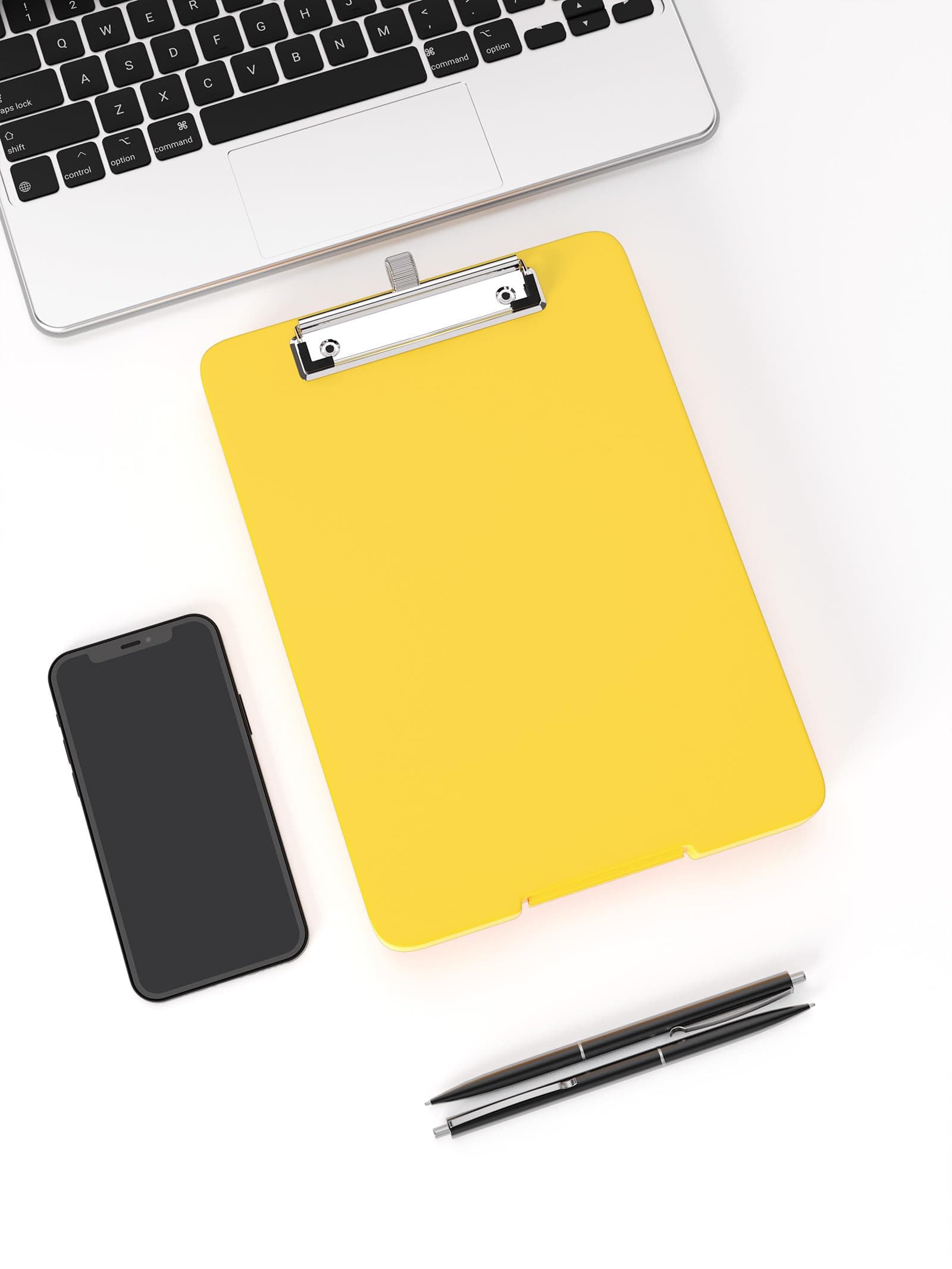 A5 Clipboard with Storage, 6 x 9'' Nursing Clipboards Foldable Storage, Plastic Clipboards Foldable, Office Supplies, School Supplies, Menu clipboards for Work, Yellow