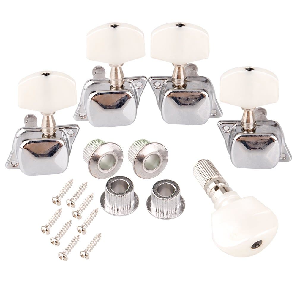 Semiclosed Head Tuner Tuning Peg Key Button + Bushing for Banjo Machine (Pack of 5)
