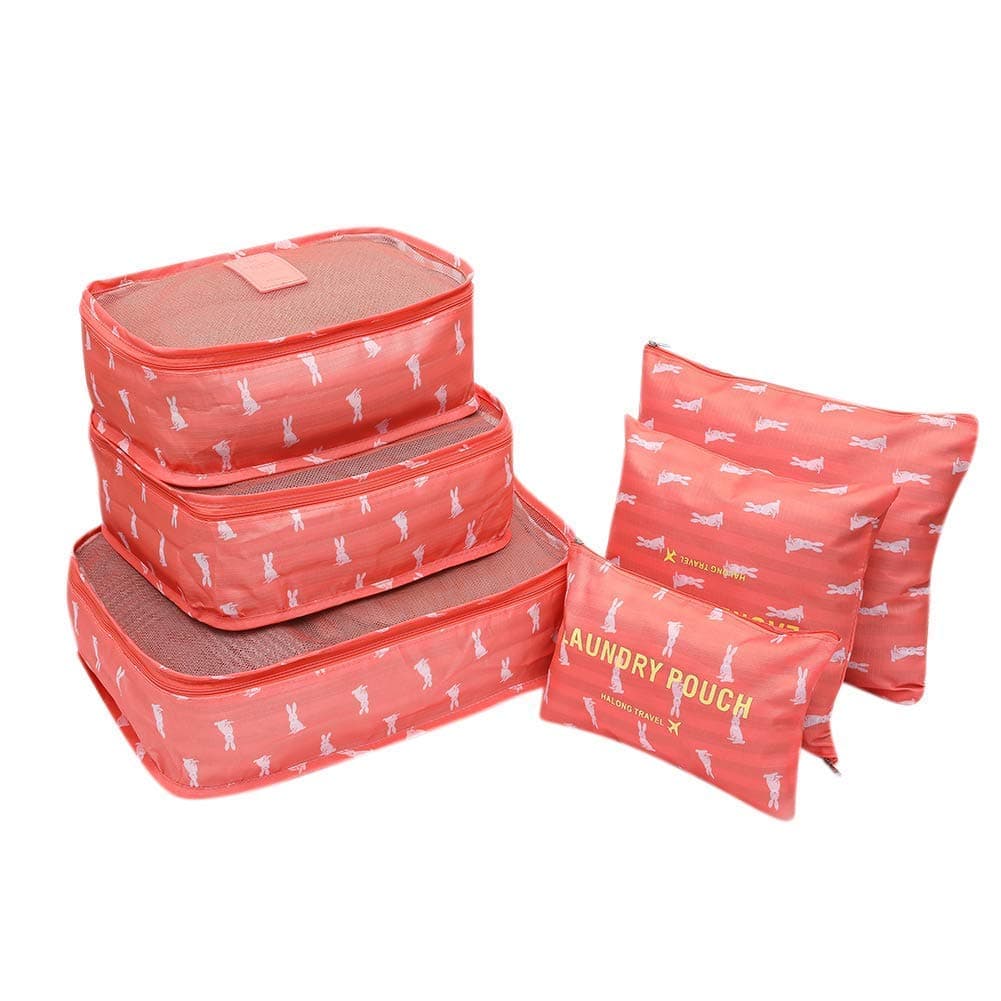 6 in 1 Polyester Waterproof Travel Laundry Pouch Cosmetics Make-up Bags Organizer