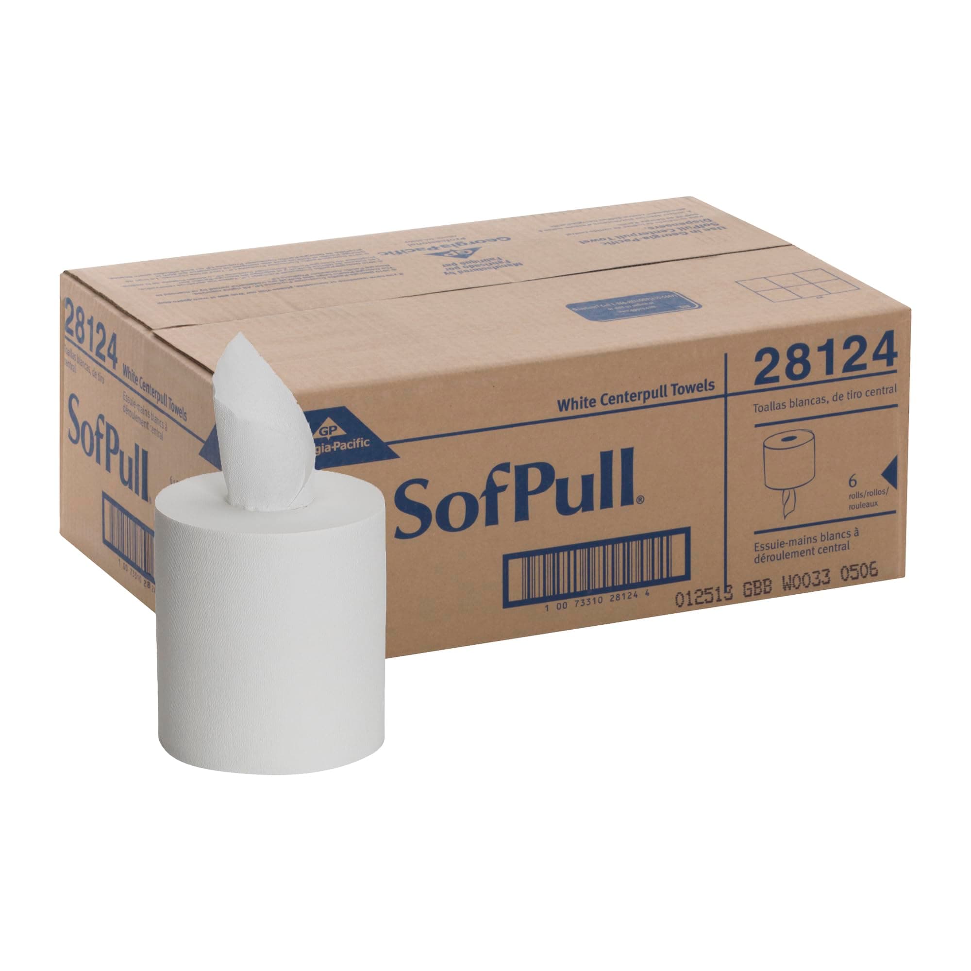 SofPull Centerpull Regular Capacity Premium Paper Towel, White, 28124, 324 Sheets Per Roll, 6 Rolls Per Case