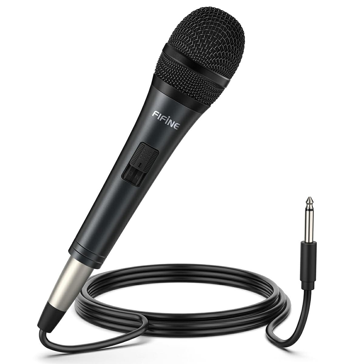 Karaoke Microphone,Fifine Dynamic Vocal Microphone for Speaker,Wired Handheld Mic with On/Off Switch and14.8ft Detachable Cable.(K6)