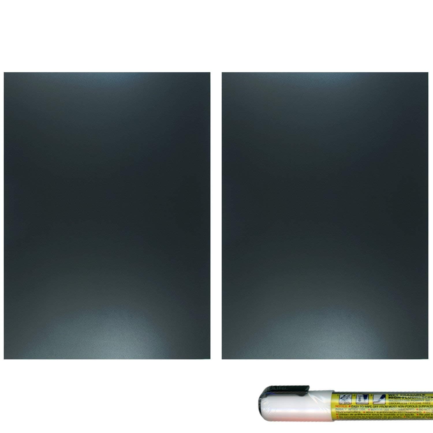 (13cm x 18cm , White Marker) - Cohas Eco Chalkboard includes 2 Unframed Blackboards and Liquid Chalk Marker, 13cm x 18cm Each, White Marker