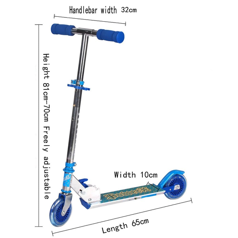 scoodo Mini Two Wheels Folding Kick Scooter- Adjustable Handlebar Height Kids Scooter