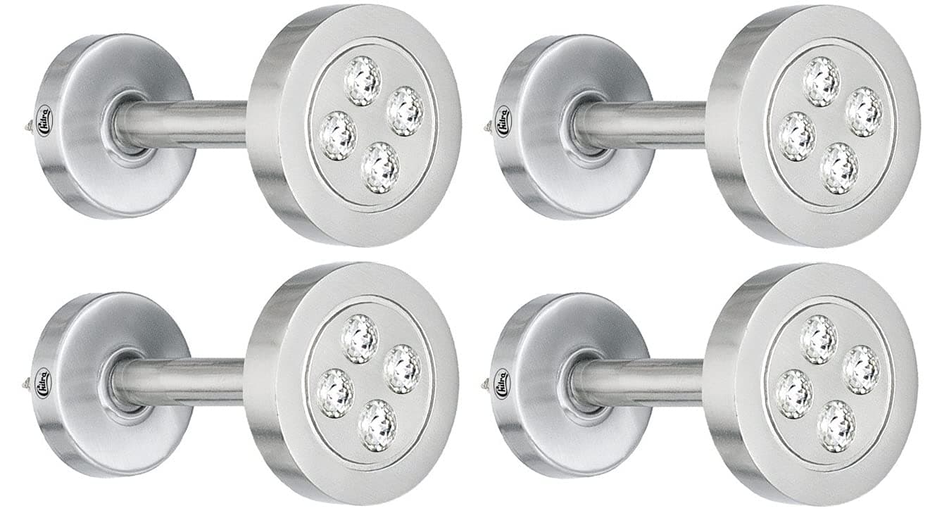 Chitra Window 4 Pcs Curtain Holdback for Curtains Wall Mounted Metal Drapery Hook for Door Window Treatment-Acura Tie Back (Satin Silver)