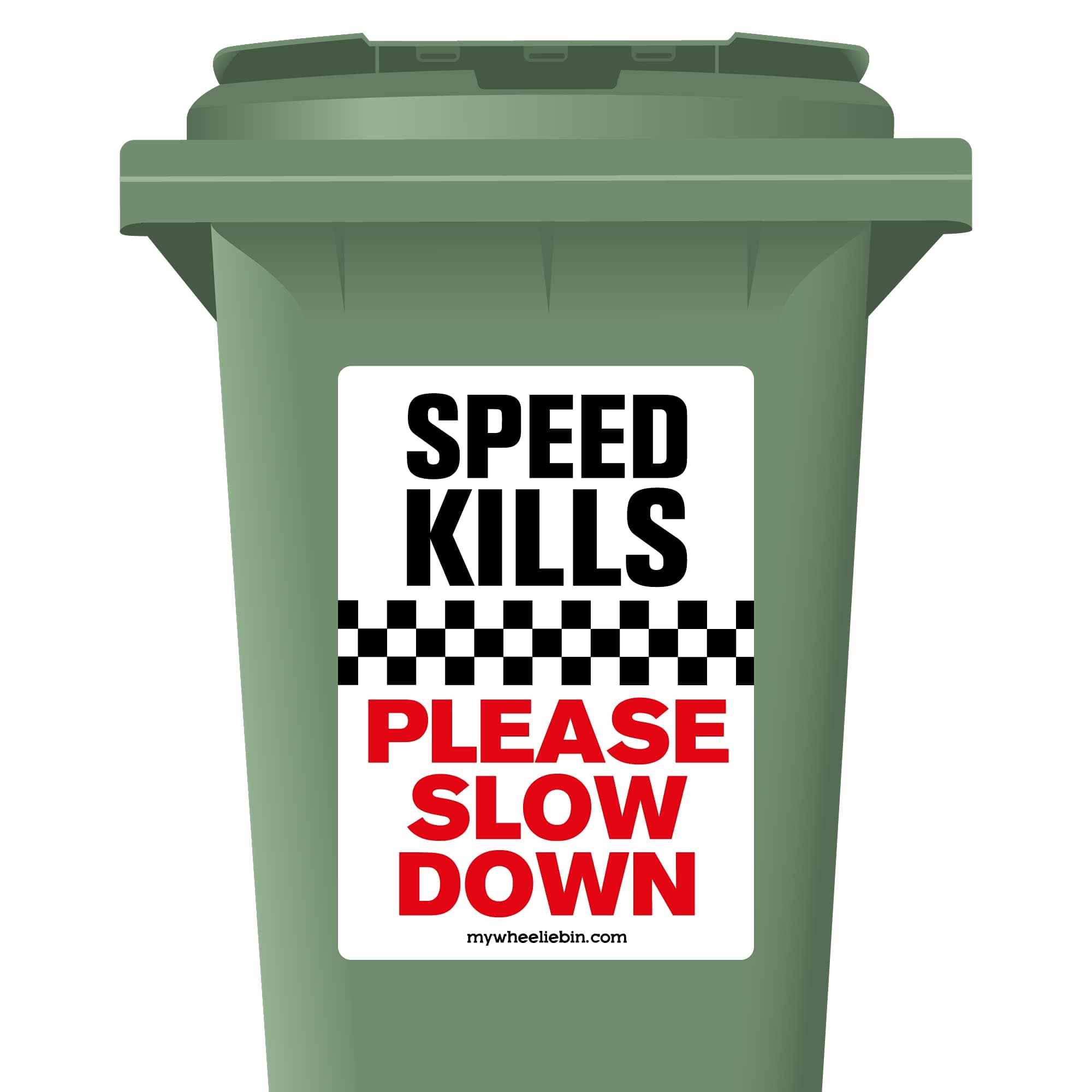 3 Pack of Speed Kills Please Slow Down Speed Reduction Wheelie Bin Stickers