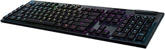 Logitech G915 Mechanical Gaming Keyboard, Low Profile GL Linear Key Switch, LIGHTSYNC RGB, Advanced Lightspeed Wireless and Bluetooth Support,Black