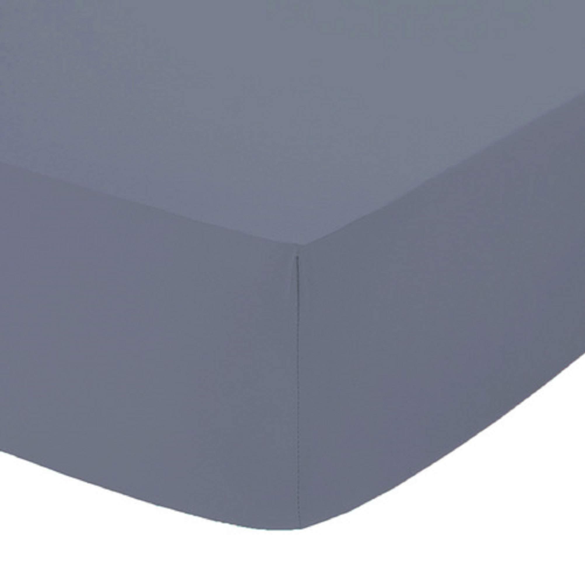 Comfy NightsExtra Deep 40Cm PolyCotton Easy Care Pecale Fitted Sheet Or Pillow Pair, Double - Grey/Silver