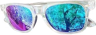 GenericSadhil Creations UVB/UVA Protection Dual Tone lens blue with purplish reflection shades | Transparent full rim frame | Sunglasses/goggles for boys and girls with Case and Pouch | aged 3-12years