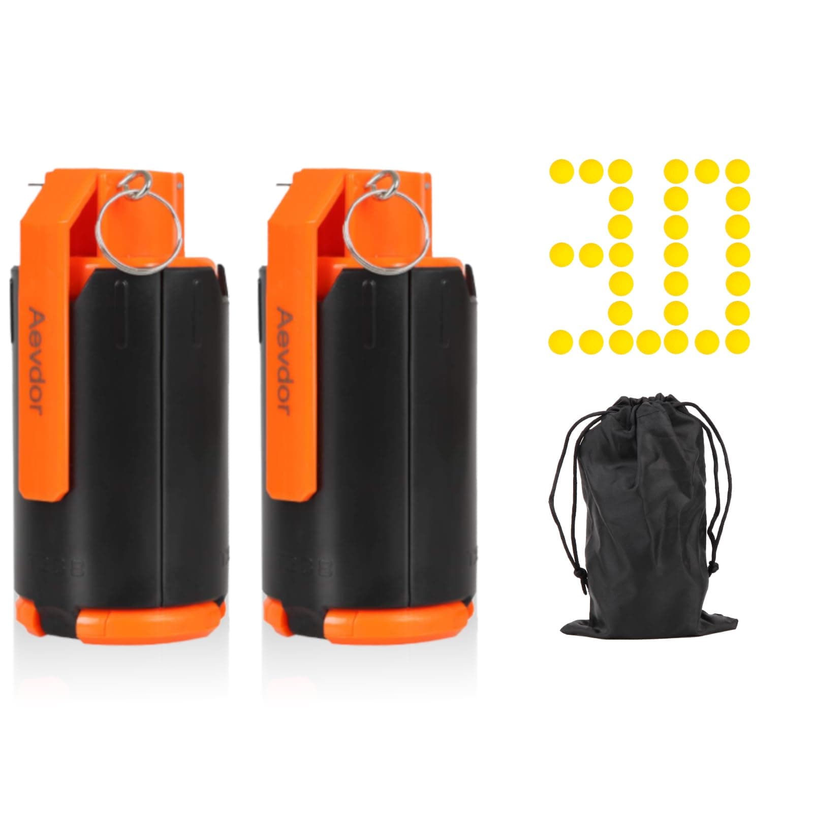 CS Grenade Set, 2Pcs Toy Plastic Grenade for CS Nerf Rival Battle Game