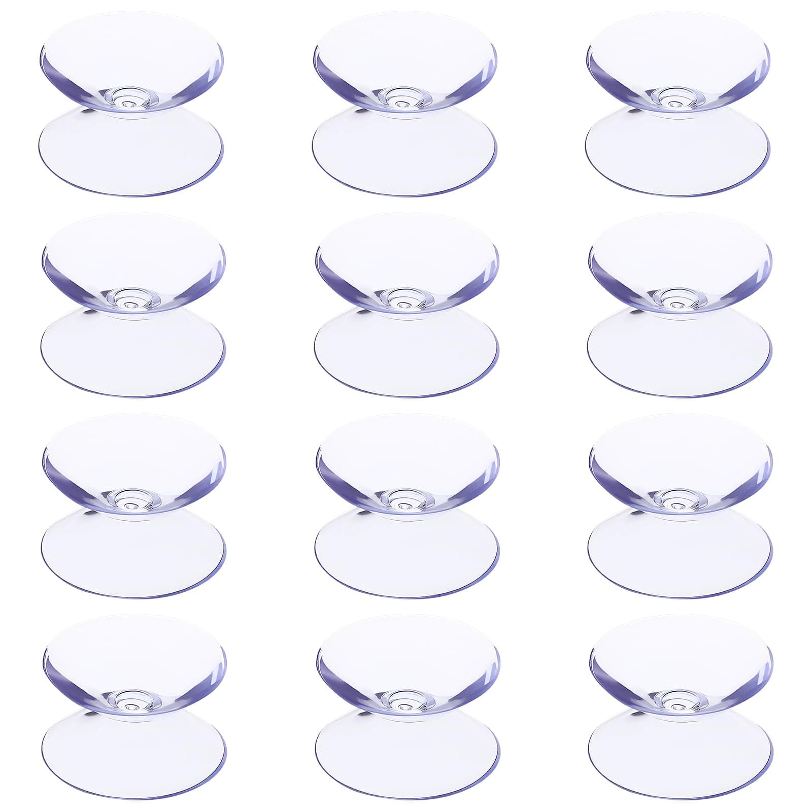 DOITOOL 12 Pcs 1 cm Double Sided Suction Cups for Glass Table Top Sucker Pads Window Hanger Suction Cup Sucker Hangers for Kitchen Office Bathroom