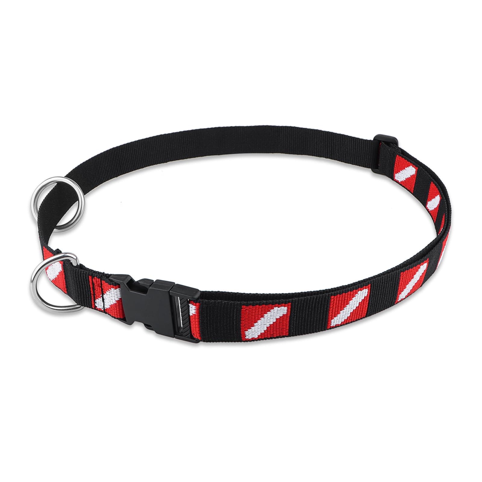 Scuba Diving Belt with Quick Release Buckle, Adjustable Dive Belt with D Ring & Movable Ring, Dive Flag Webbing Diving Gear Hanging Strap for Scuba Diving, Freediving, Snorkeling