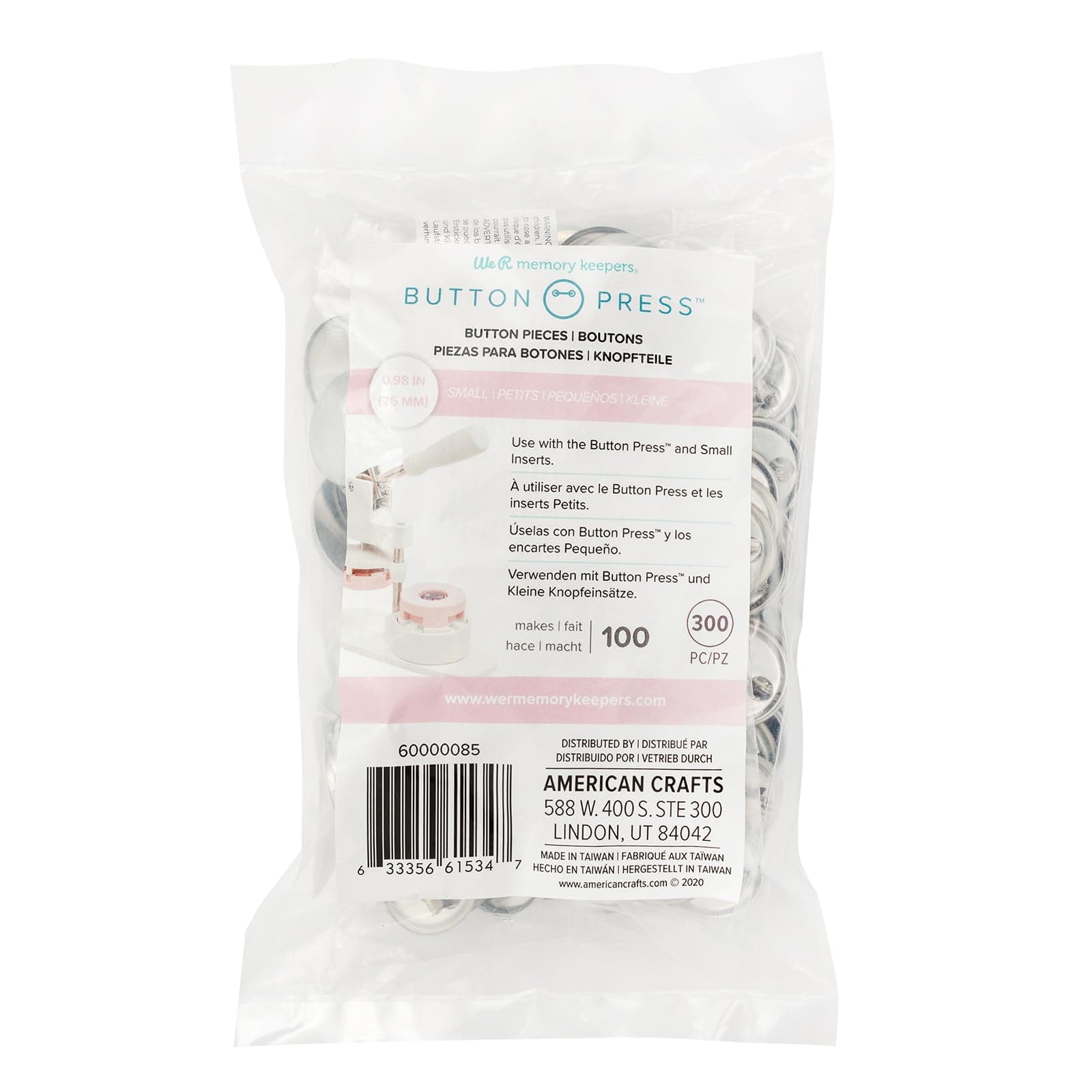 We R Memory Keepers Push Button Refill Bulky, (Pack of 100), Small (25 mm)