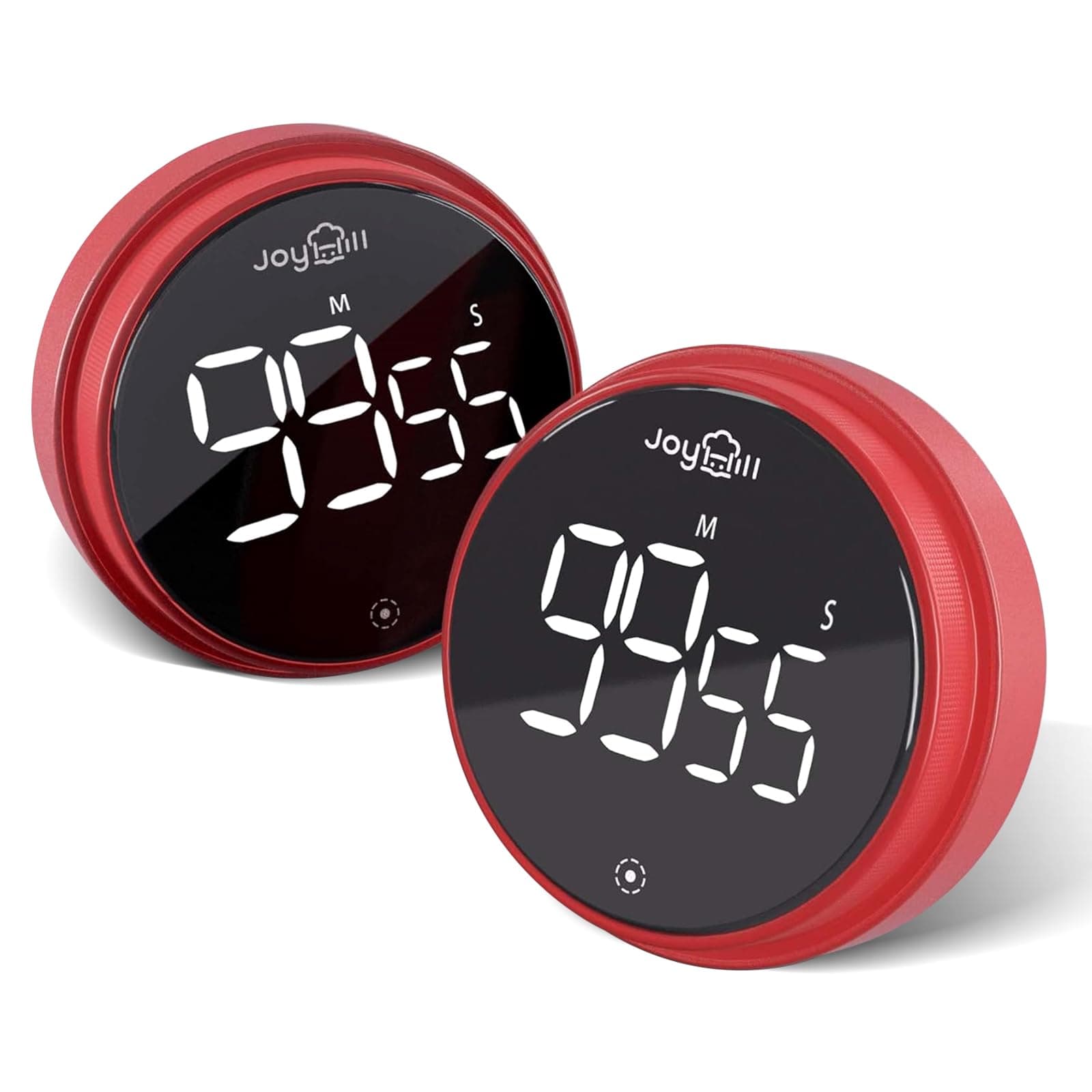 JOYHILLDigital Kitchen Timer, Large LED Display with Magnetic Countdown 3 Volume Levels, Ideal for Cooking Classroom Studying Fitness, Timer for Kids and Seniors, Red 2 PackClimatePartner certified
