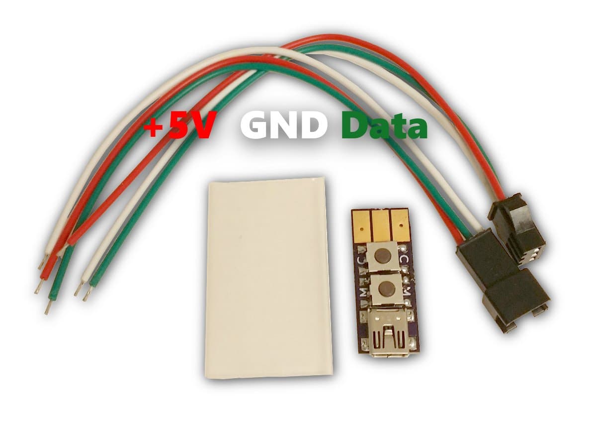 USB-mini WS Basic Controller Kit with 3-pin Connector and Heat-Shrink Tubing