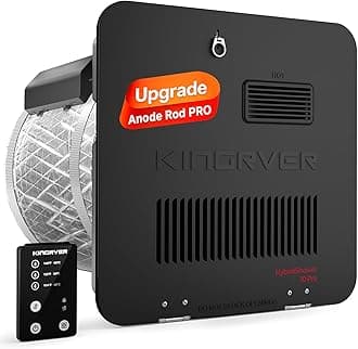 KINGRVER 10-Gallon RV Tank Water Heater — Gas, Electric & Hybrid Modes with Controller, Maintenance-Free Titanium Anode Rod, Porcelain-Lined Steel Tank, DSI Spark Ignition