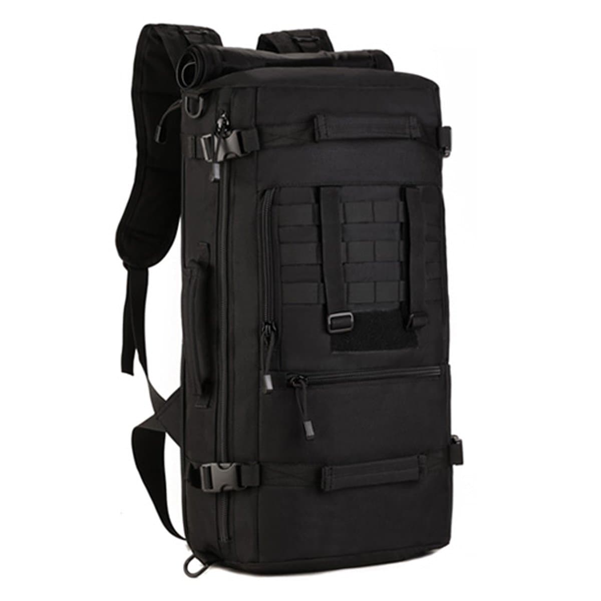 Hiking Backpack 50L Tactical Military Backpack MOLLE Assault Backpack Handbag Shoulder Bag Large Waterproof Bag Rucksack Outdoor Gear for Hunting Cycling Camping Trekking Backpack Black