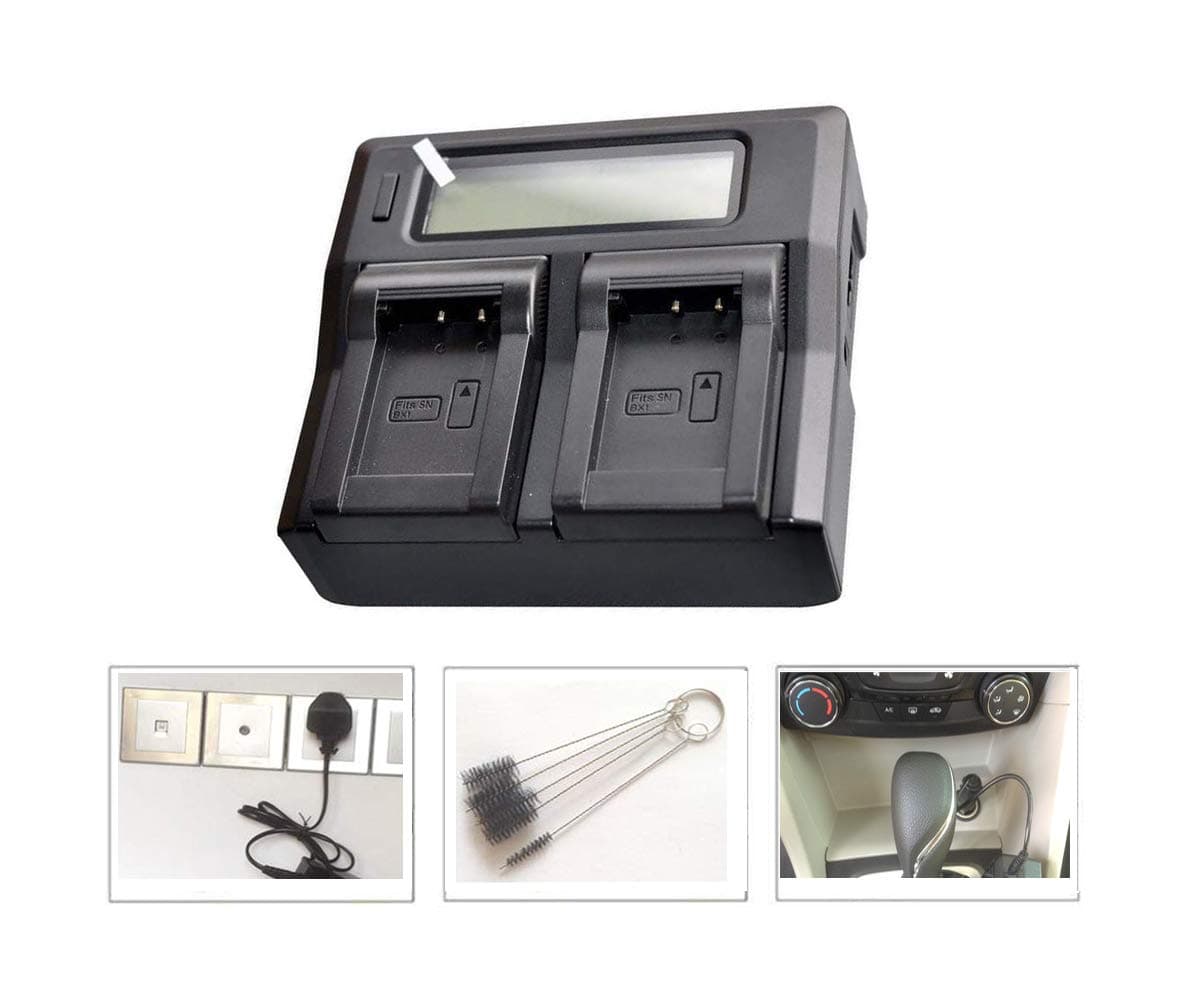 New NP-BX1 LCD Dual Camera Battery Charger Replace For Sony DSC-HX50V HX300 HX400 RX1 RX1R RX100 RX100M WX300 HDR-AS10 AS15 AS30V AS50R AS100V AS100VR AS300R CX240 MV1 PJ275 FDR-X3000 X3000R