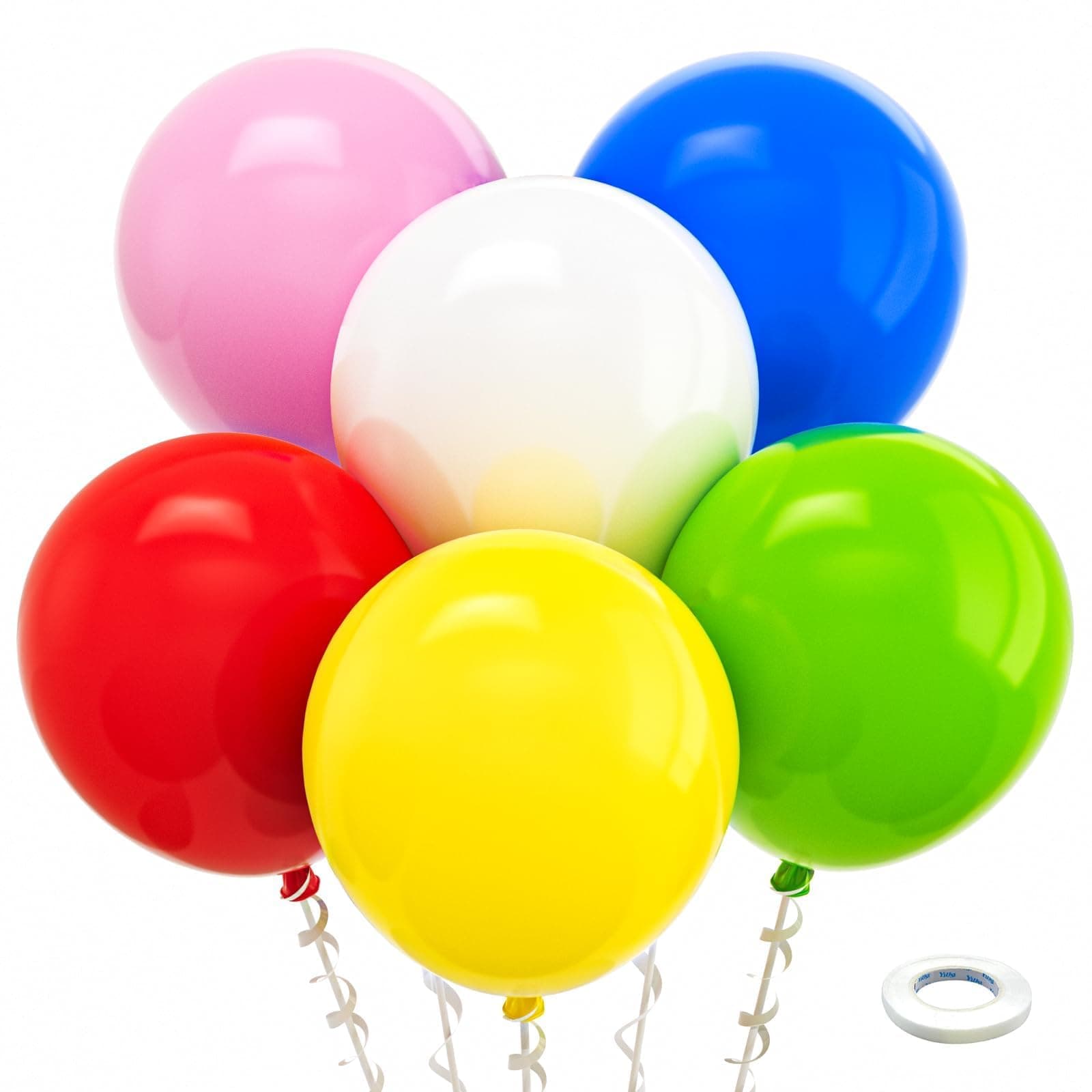 Bezente Rainbow Balloons 18 Inch - 30 Pack Large Thick Assorted Balloons Big Round Colorful Latex Balloons for Birthday Bridal Shower Wedding Party Decorations