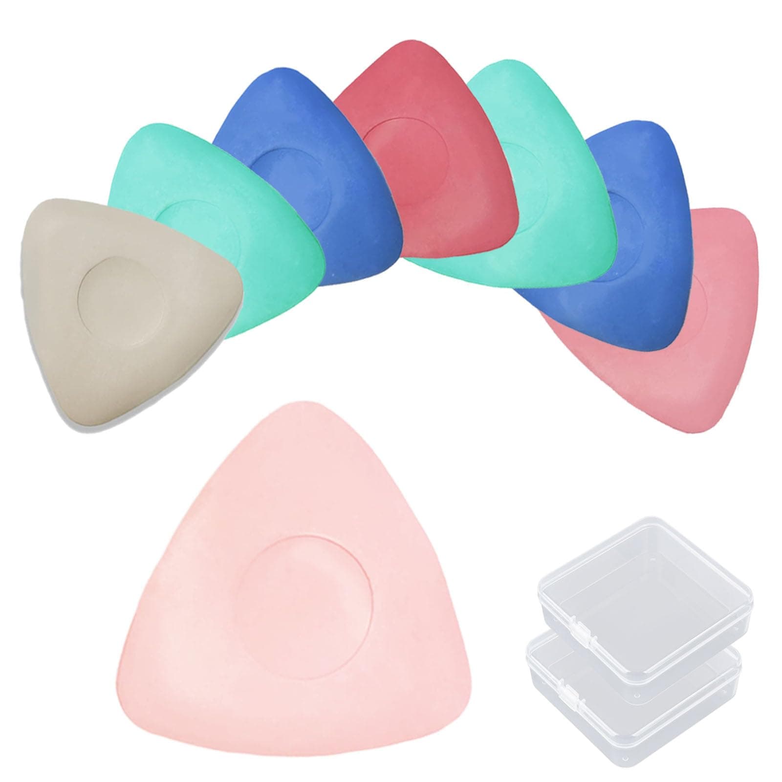 JNOUCS Tailors Chalk, 8 Pcs Sewing Chalk, Triangle Chalks, Fabric Marking Chalks, Professional Tailors Colorful Pens for Fabric Marking, Comes with 2pcs Storage Boxes(Color Random)