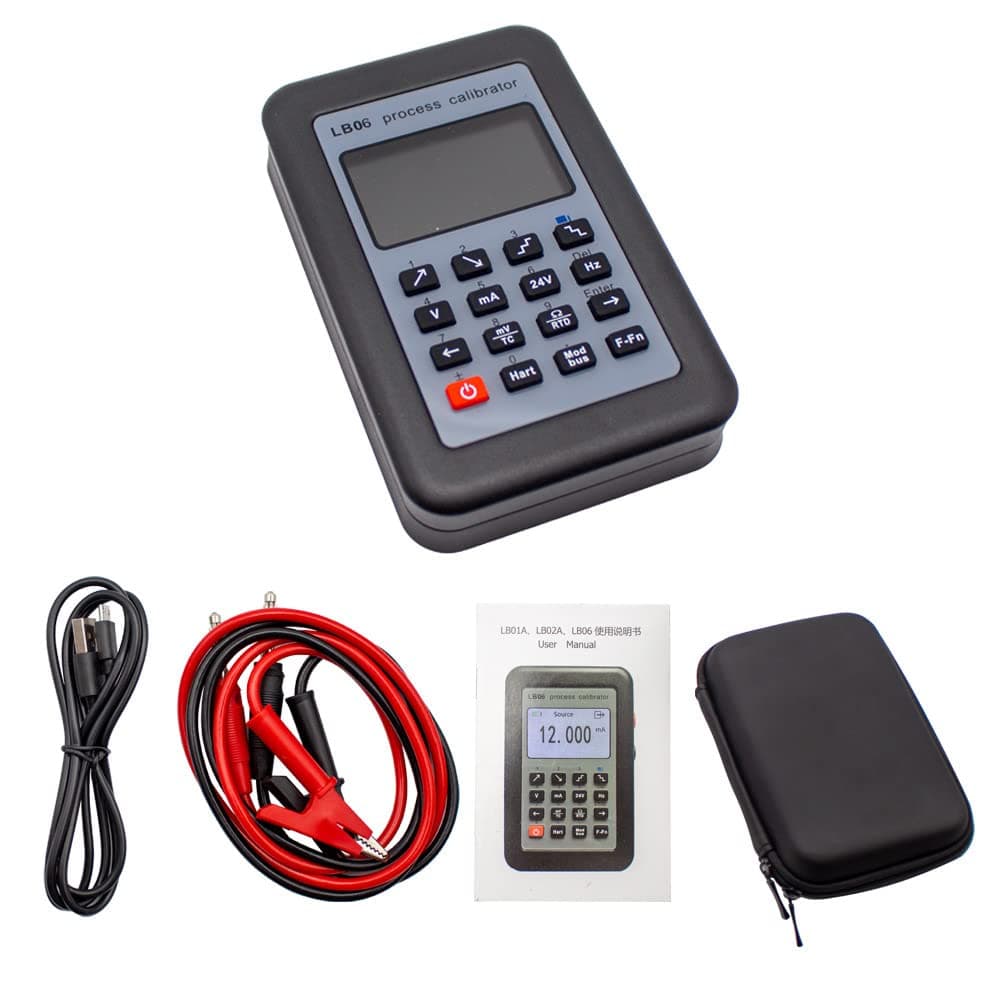 LB06 Source Process Calibrator, Resistance Current Voltage Meter Voltmeter LCD Display 4-20mA 0-10V/mV Hart Communicator Current Voltage Standard Modbus