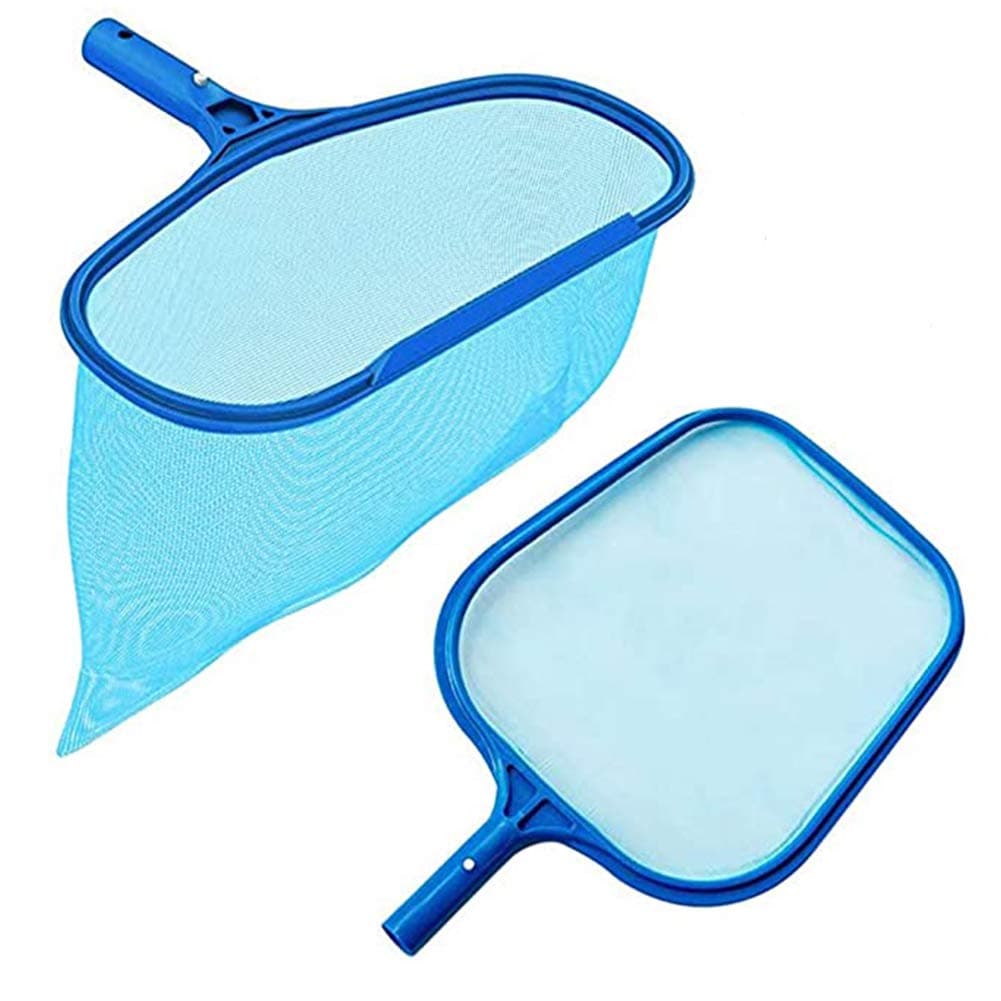 Deep-Bag Pool Rake & Swimming Leaf Skimmer Net with Medium Fine Mesh,Fits Most Standard Pole for Cleaning Swimming Pools,Hot Tubs,Spas and Fountains (Flat rake + deep-Bag rake)