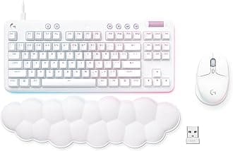 Logitech G713 Wired Mechanical Gaming Keyboard Linear + G705 Wireless Gaming Mouse - White Mist