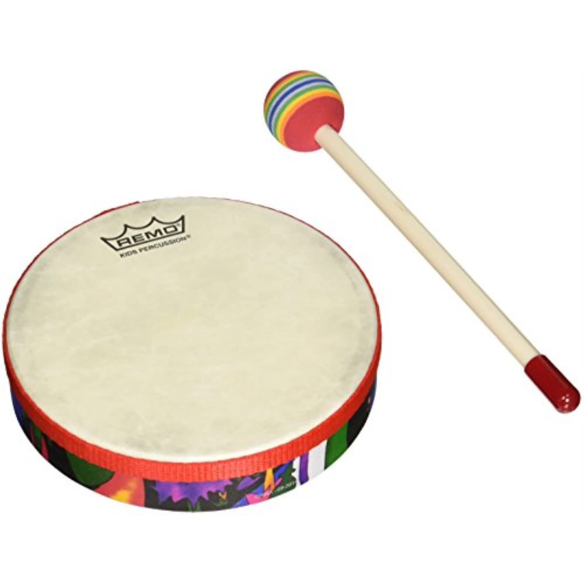 REMO Drum, KIDS PERCUSSION®, Hand Drum, 6" Diameter, 1.25" Depth, Fabric Rain Forest
