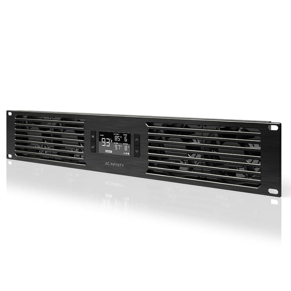 AC Infinity CLOUDPLATE T7, Rack Mount Fan Panel 2U, Exhaust Airflow, for Cooling AV, Home Theater, Network 19” Racks