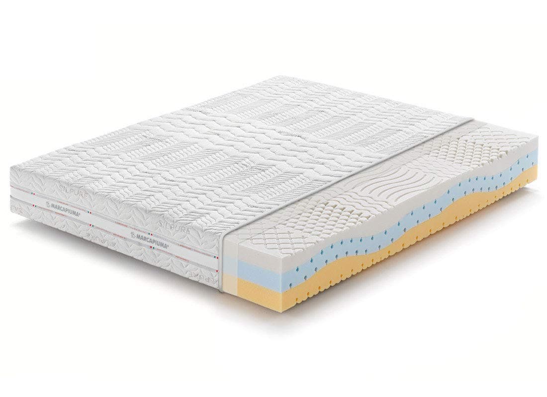 Marcapiuma Memory Mattress 4 ft (4ft x 6ft6) 120x200 cm depth 23 cm BIO PARADISE Medium/Firm H2 Firmness Non-allergenic Dust mite resistant Breathable Removable Cover Made in Italy