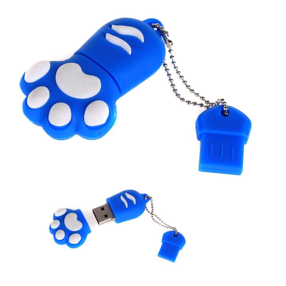 Aarntech （Tm）premium Blue "Paw" USB Flash Memory Drive 8gb