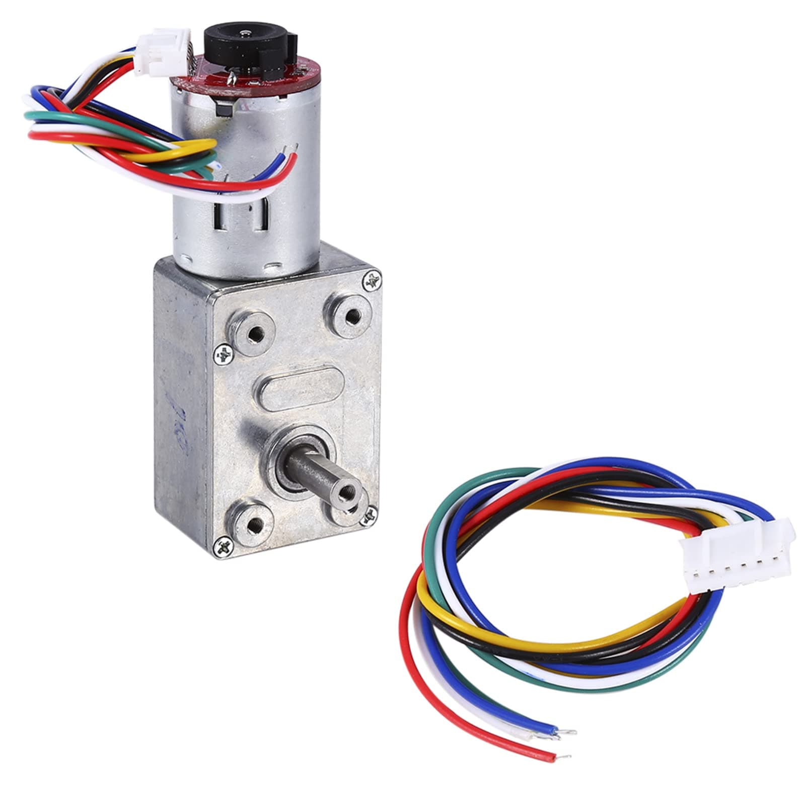 Walfront DC 12V High Torque Worm Gear Motor Reducer Self-Locking with Encoder