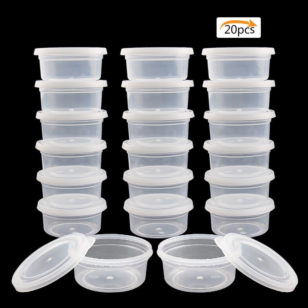 Slime Storage Containers,20 Pack Foam Ball Storage Containers with Lids