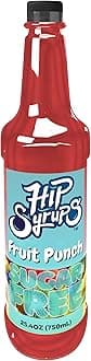 Hip Syrups - Fruit Punch Sugar Free Simple Syrup Designed for Water Flavor, Bubble Tea, Boba Tea, Cocktails, Sugar Free
