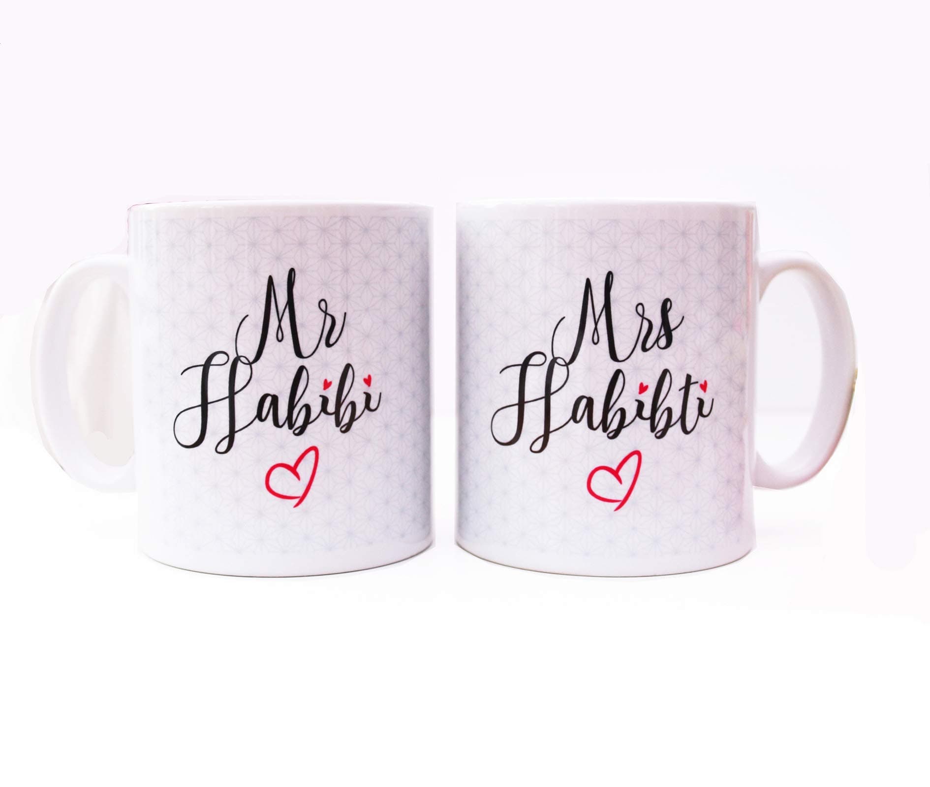 Mr Habibi & Mrs Habibti White Printed Mug Gift Set