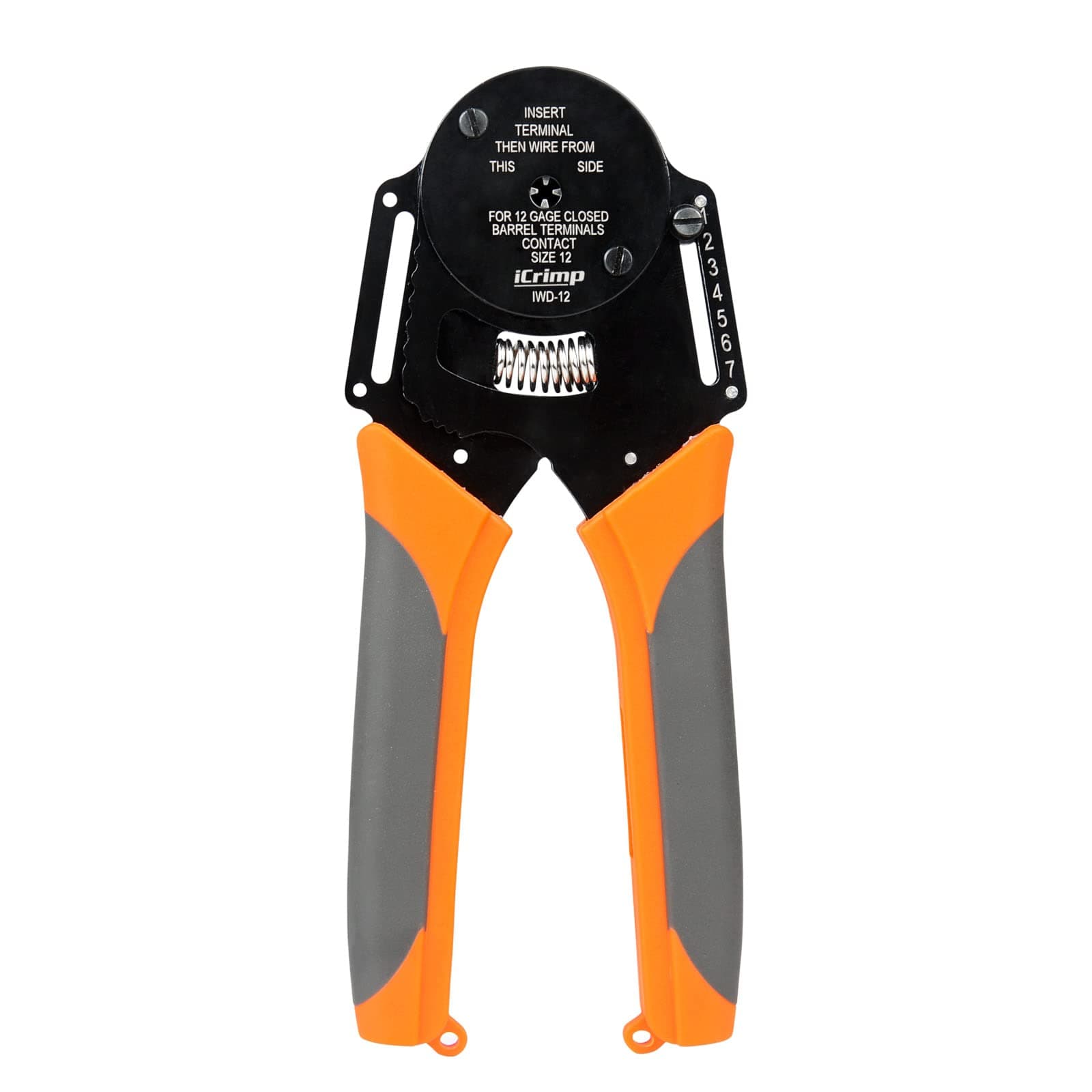 iCrimp Closed Barrel Crimper 4 Way Indent,8 Impression Type for Deutsch Solid Contacts gage 12 (IWD-12)