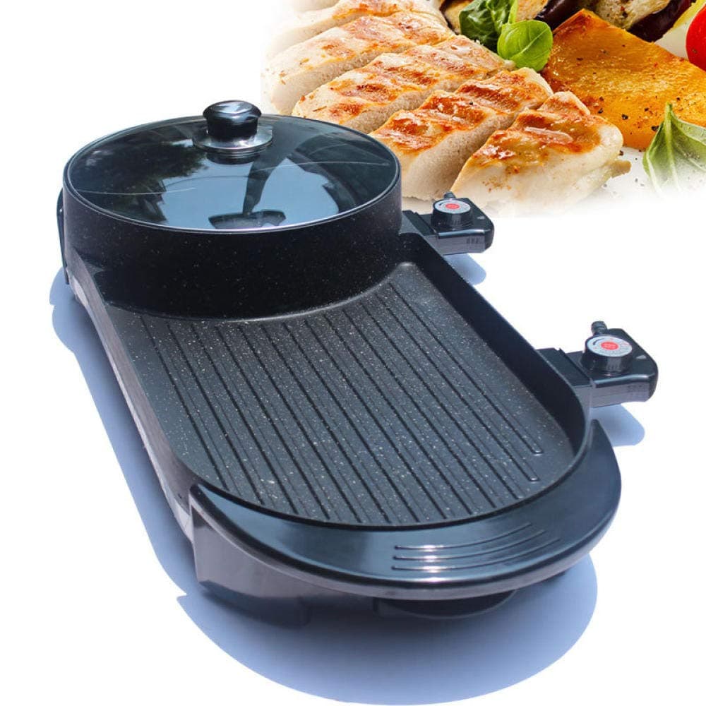 Household Multi-Function Barbecue Frying Pan Dual-Purpose Barbecue Hot Pot One Pot Electric Hot Pot Electric Baking Pan-European regulations