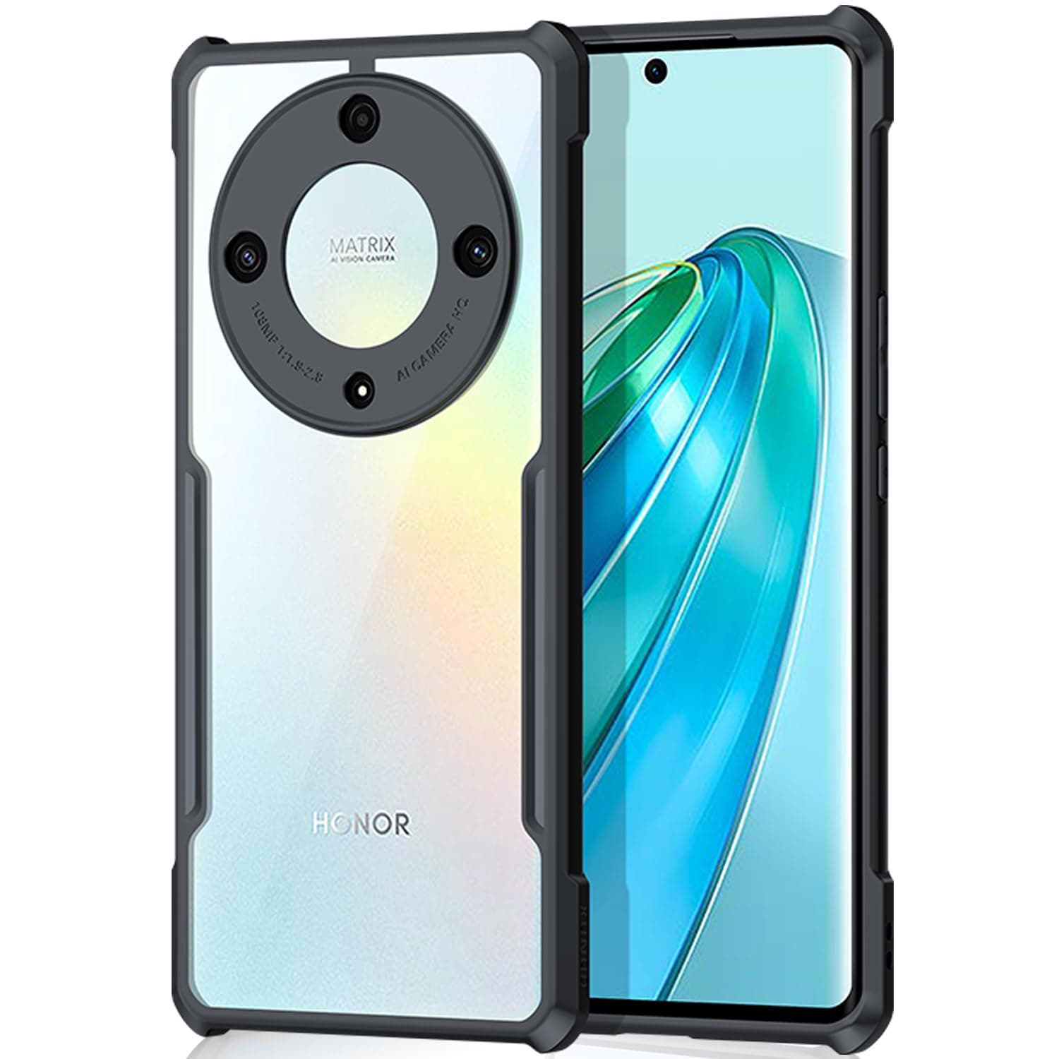 Case Compatible with Honor Magic 5 Lite 5G, [Droproof] [Sweat-Proof] [Fingerprint-Proof] Shockproof Protective Phone Case Fits Honor Magic 5 Lite 5G,Black