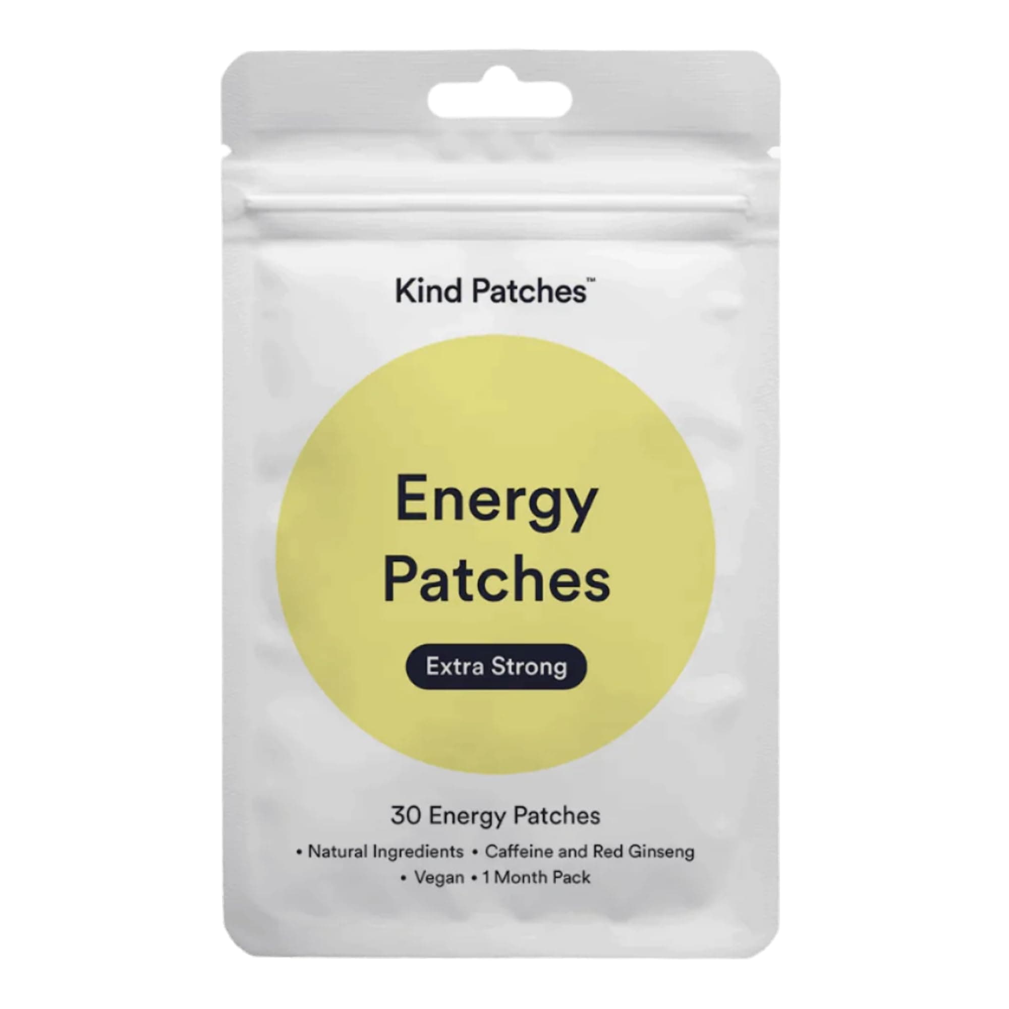 Energy Patches - Extra Strong | Energy Boost Support | Botanical Plant-Based Formula with Caffeine, Red Ginseng & Vitamin B Complex | 30 Vegan Patches