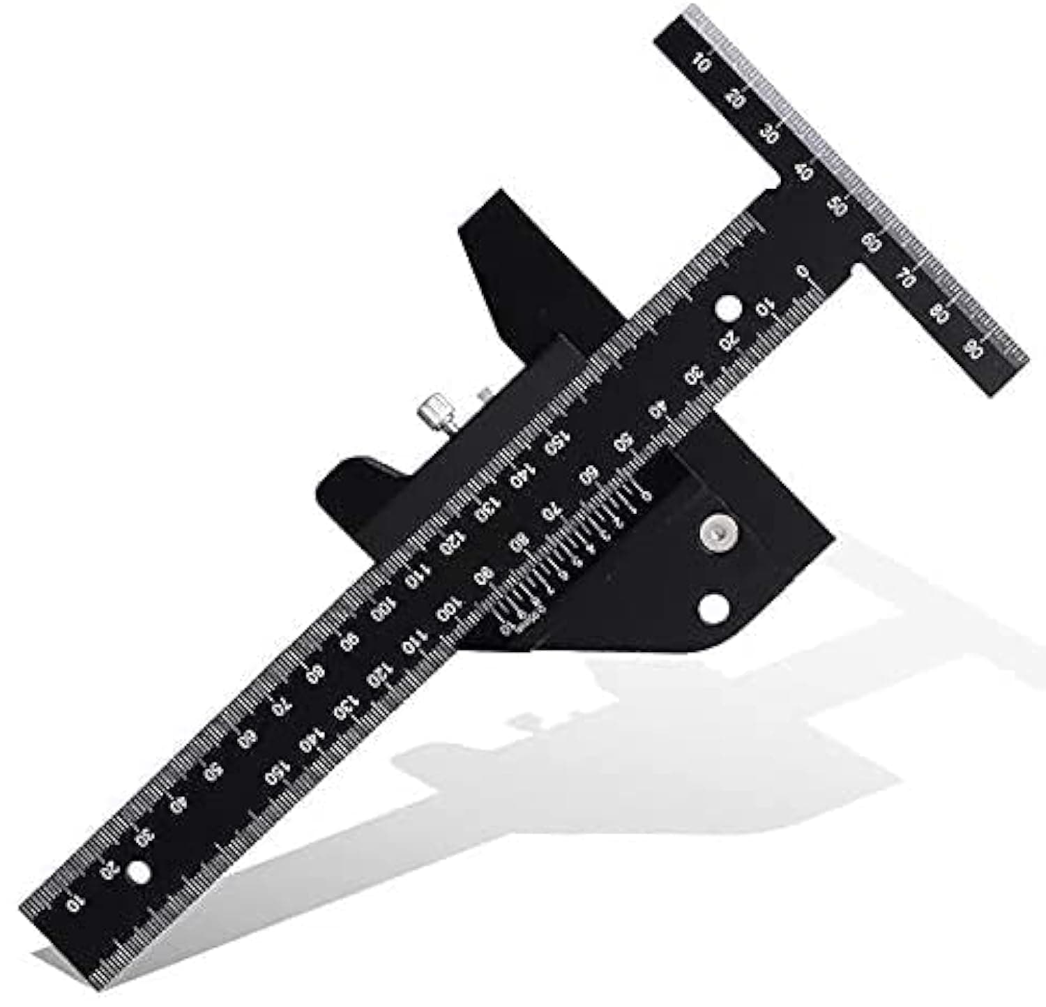 Scribing Ruler Stainless Steel T Type Hole Ruler Miter Angle Ruler Woodworking Aluminum Alloy Carpentry Marking Gauge DIY Tool
