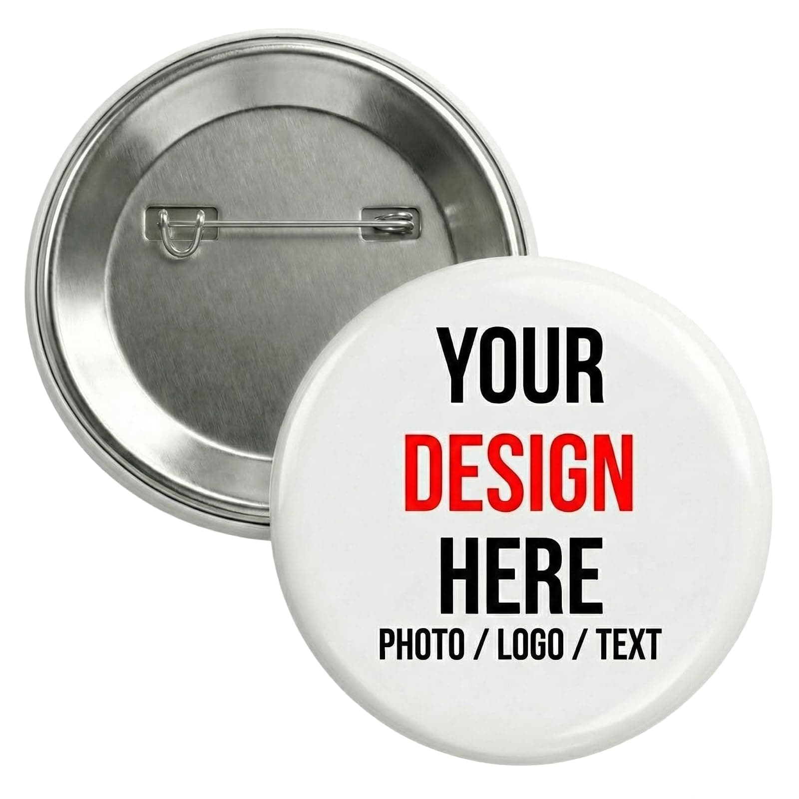 Monkey Duo Custom Pins – Personalized Button Pins with Photo, Logo or Text – USA-Made Parts for Events, Campaigns & Memorials